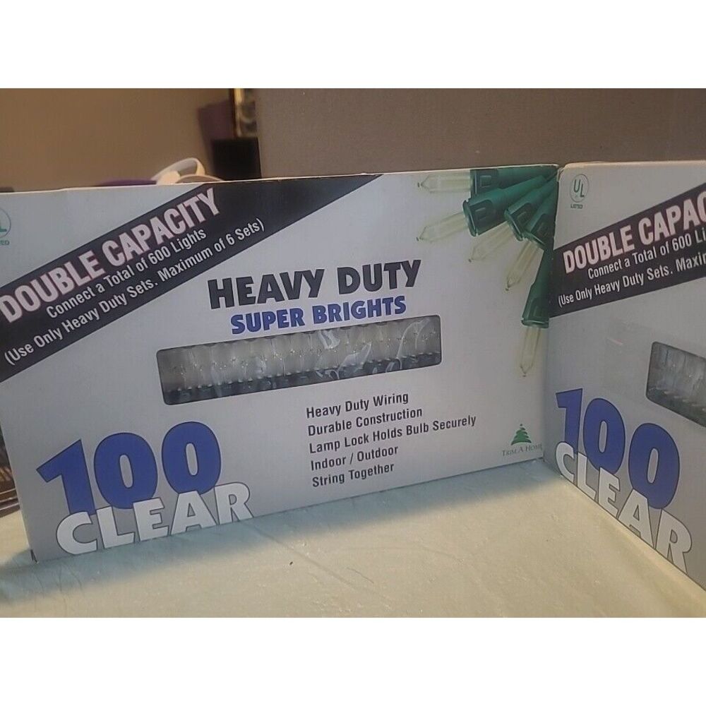 Christmas Light. 2‎ 100 Clear Indoor Outdoor String Together Super Bright Lights